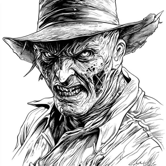 Freddy Krueger para colorir 7 Freddy Krueger para colorir 7