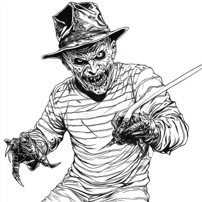 Freddy Krueger para colorir 27 Freddy Krueger para colorir 27