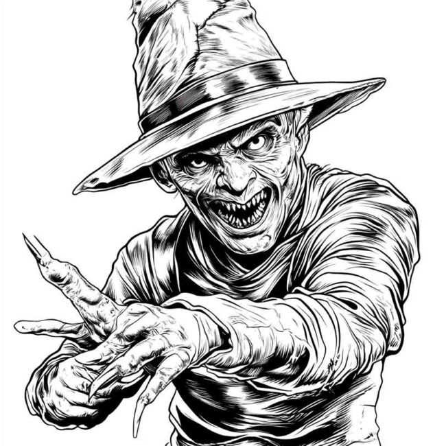 Freddy Krueger para colorir 1 Freddy Krueger para colorir 1