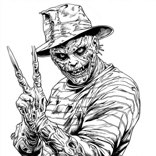 Freddy Krueger para colorir 22 Freddy Krueger para colorir 22