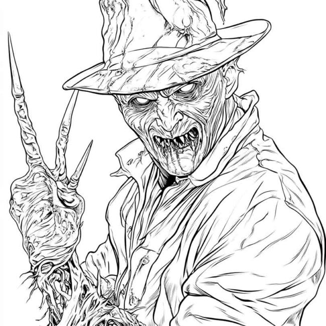 Freddy Krueger para colorir 24 Freddy Krueger para colorir 24