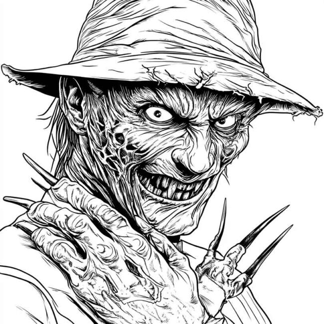 Freddy Krueger para colorir 15 Freddy Krueger para colorir 15