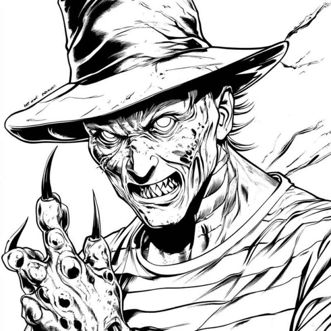 Freddy Krueger para colorir 32 Freddy Krueger para colorir 32