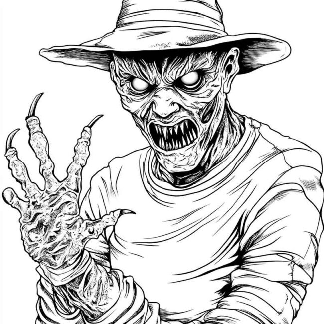 Freddy Krueger para colorir 34 Freddy Krueger para colorir 34