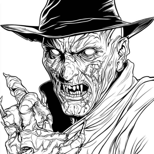 Freddy Krueger para colorir 18 Freddy Krueger para colorir 18