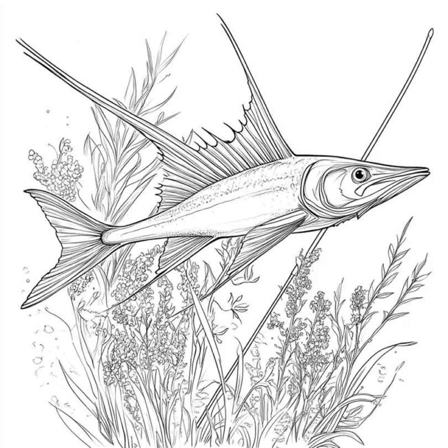 peixe espada para colorir 9