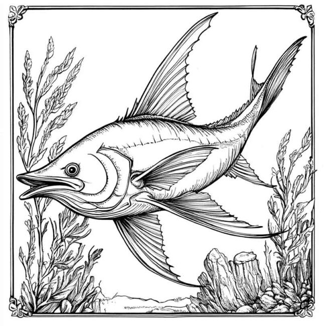 peixe espada para colorir 6