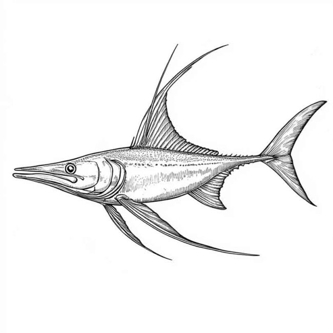 peixe espada para colorir 37
