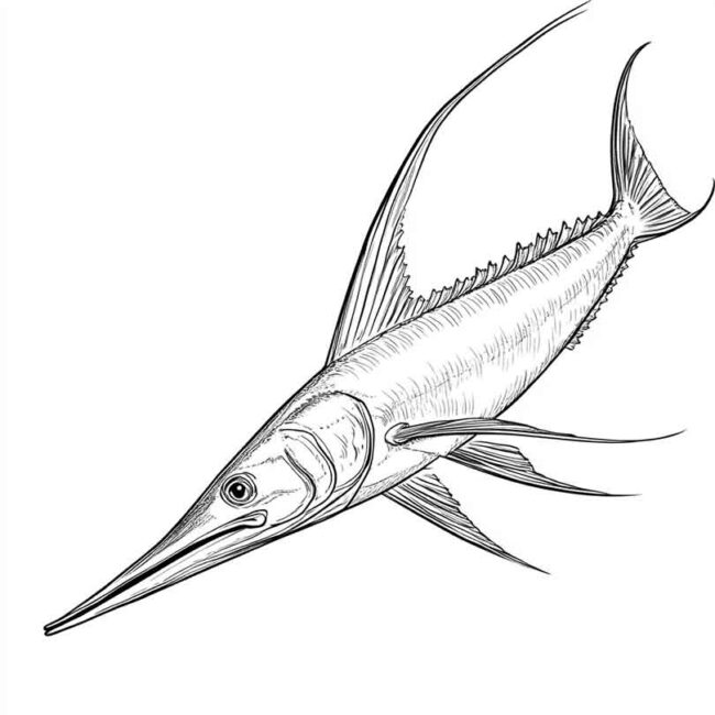 peixe espada para colorir 42