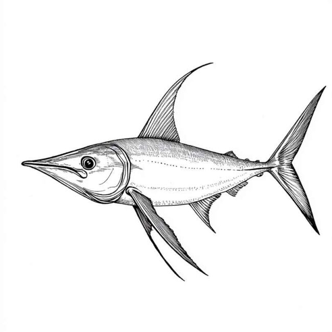 peixe espada para colorir 43