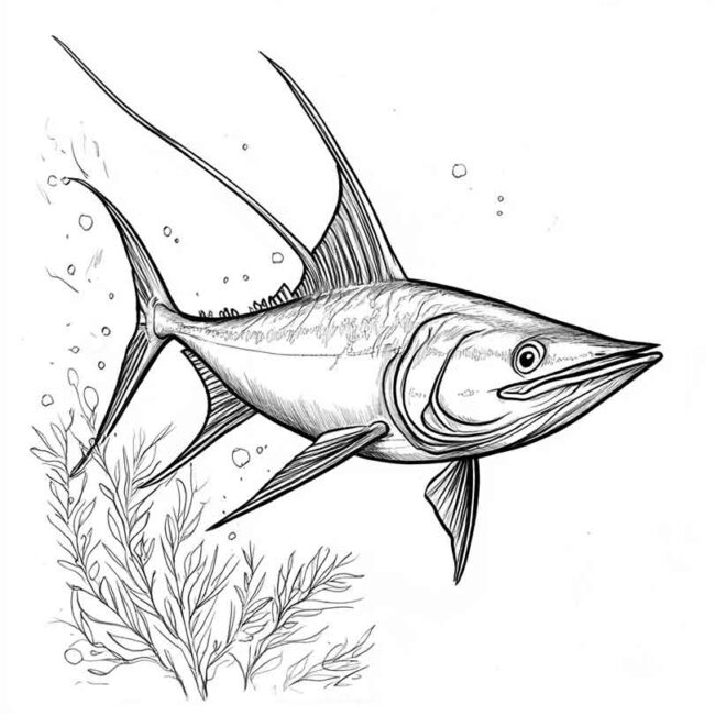 peixe espada para colorir 25