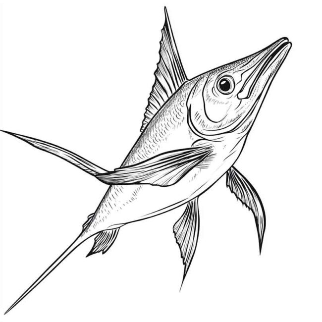 peixe espada para colorir 40