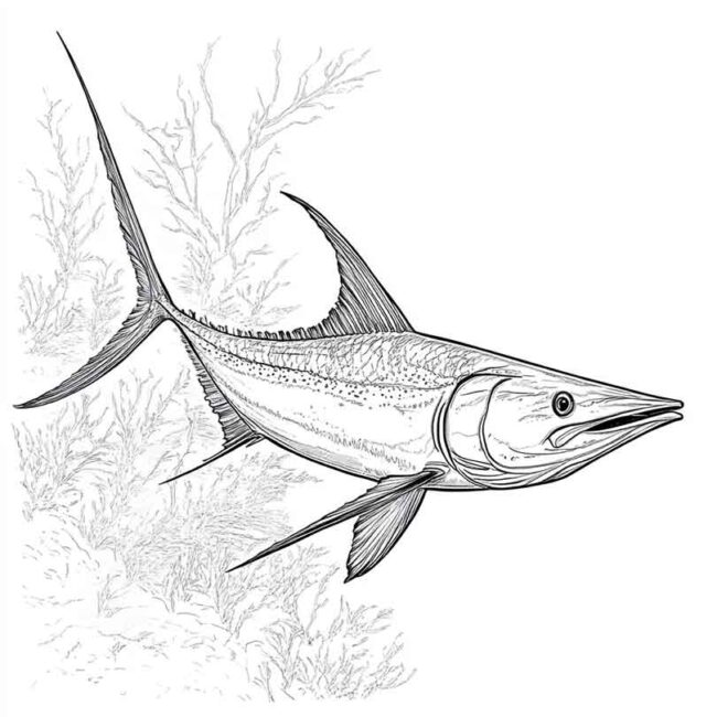 peixe espada para colorir 24