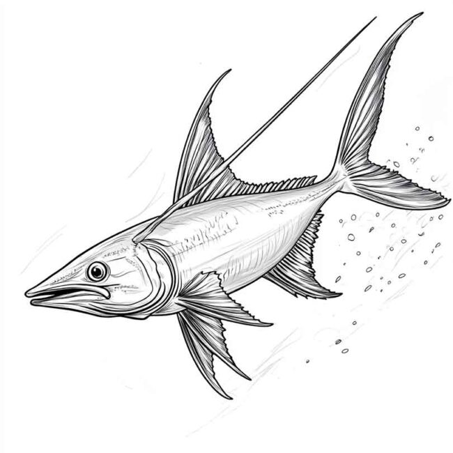 peixe espada para colorir 35