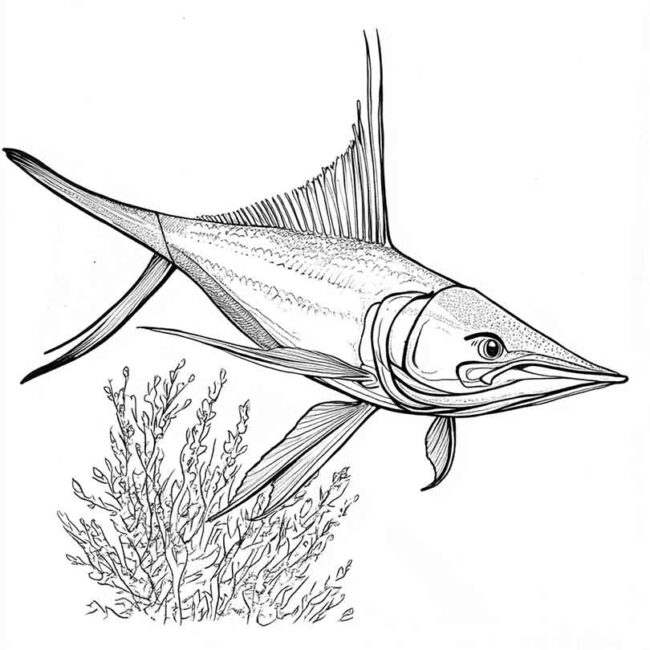 peixe espada para colorir 23