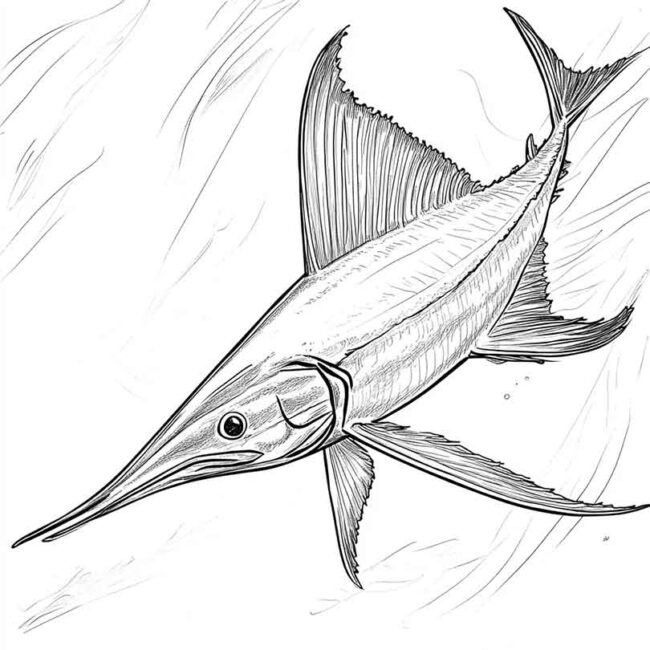 peixe espada para colorir 21