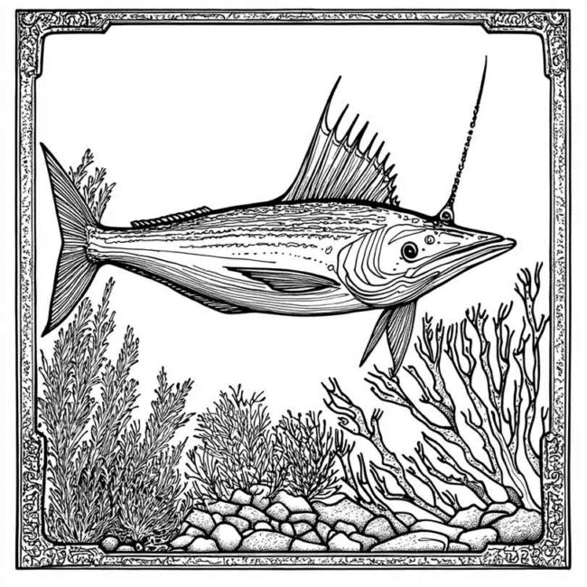 peixe espada para colorir 4