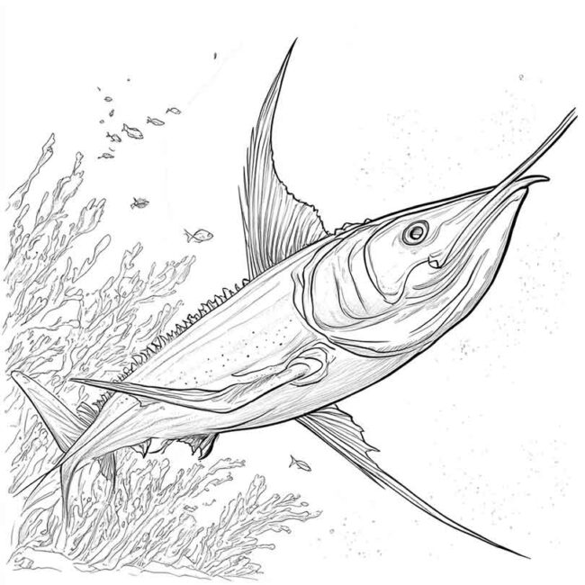 peixe espada para colorir 46