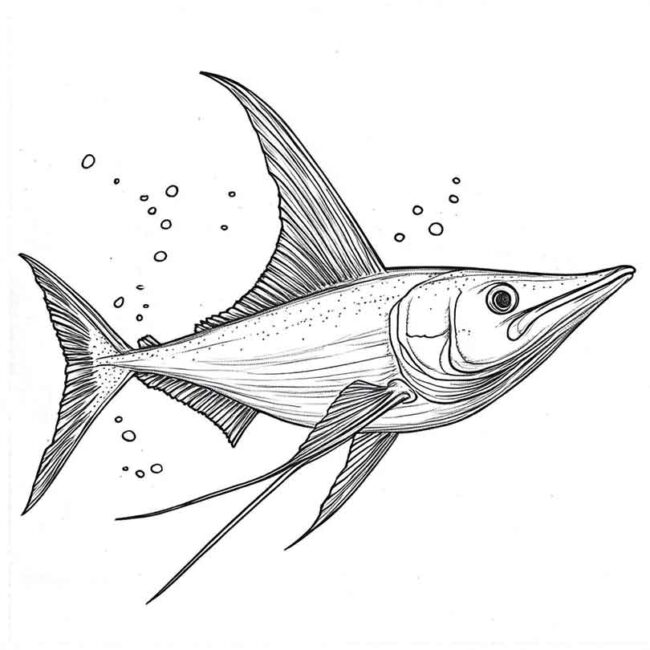 peixe espada para colorir 47