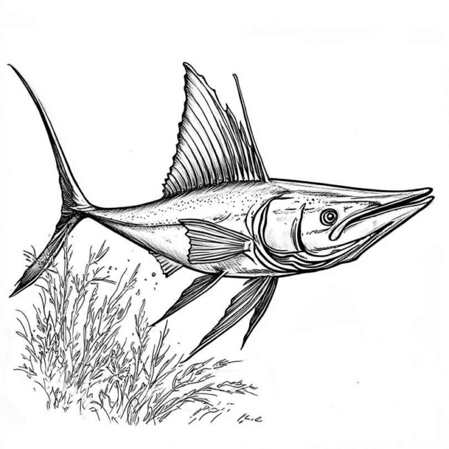 peixe espada para colorir 20