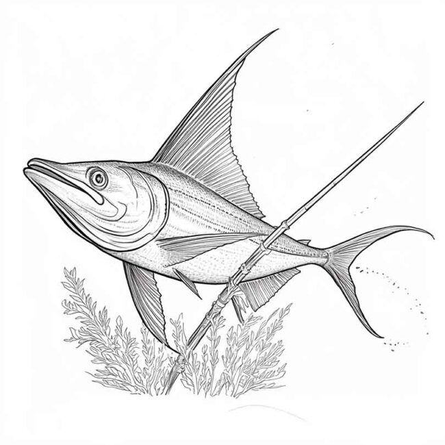 peixe espada para colorir 44