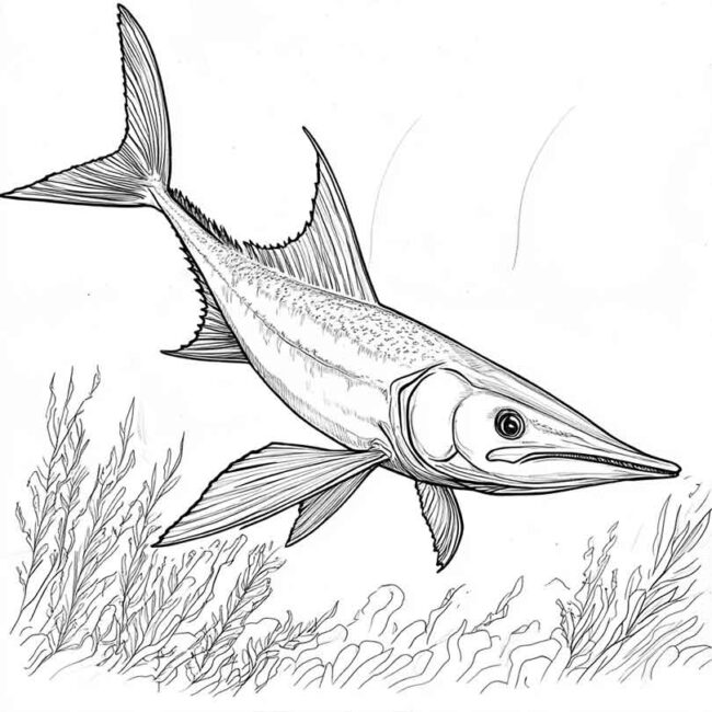 peixe espada para colorir 48