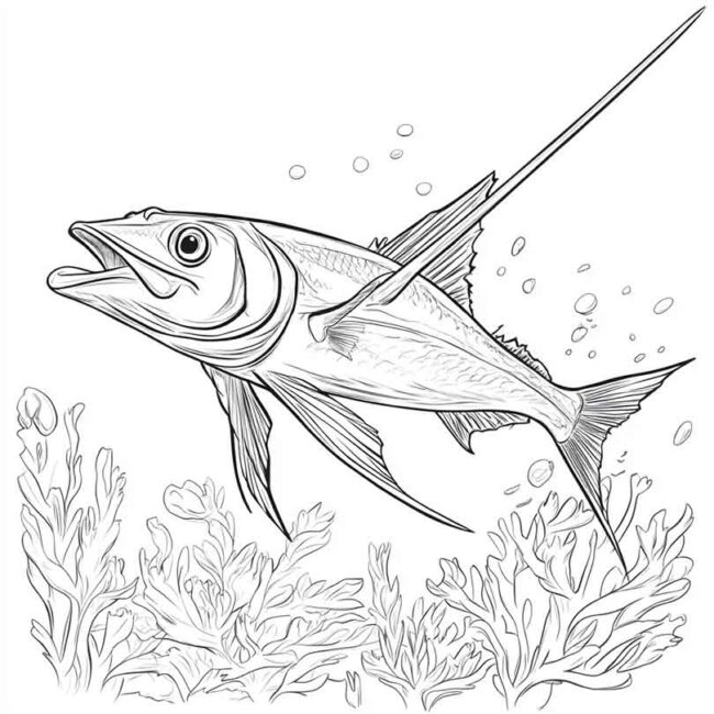 peixe espada para colorir 22