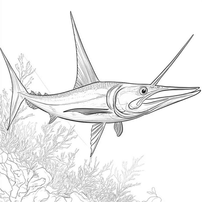 peixe espada para colorir 26
