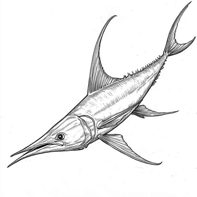 peixe espada para colorir 34