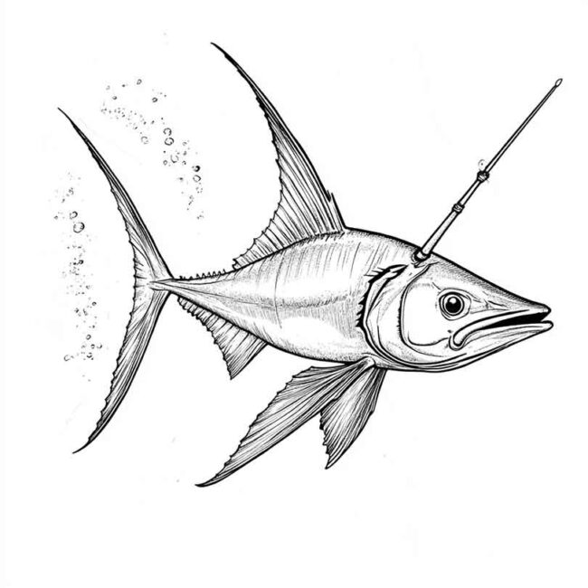peixe espada para colorir 1