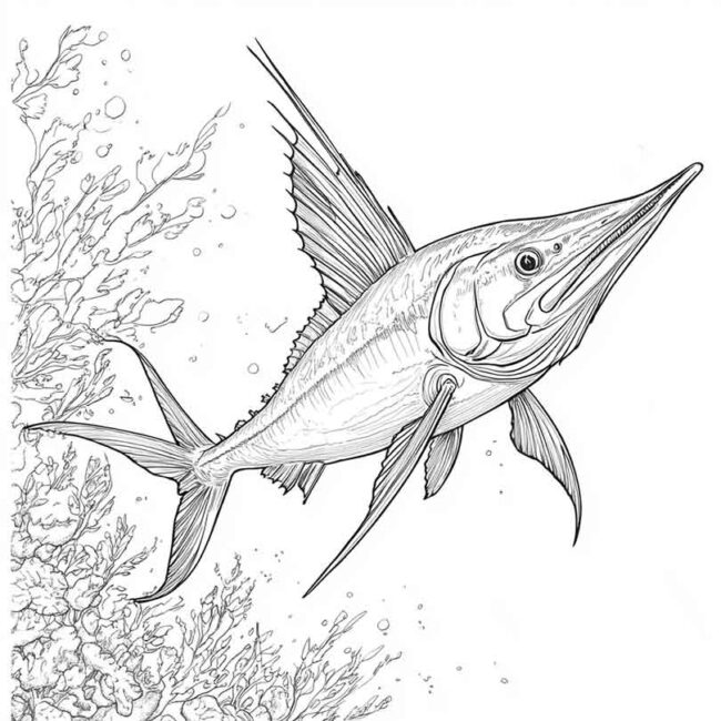 peixe espada para colorir 12