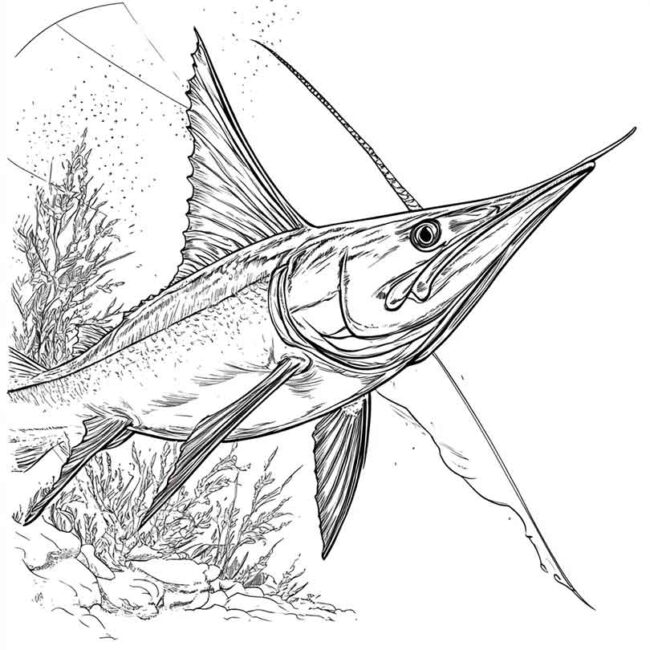 peixe espada para colorir 17