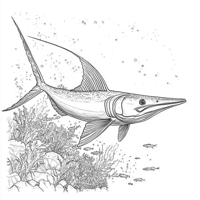 peixe espada para colorir 19