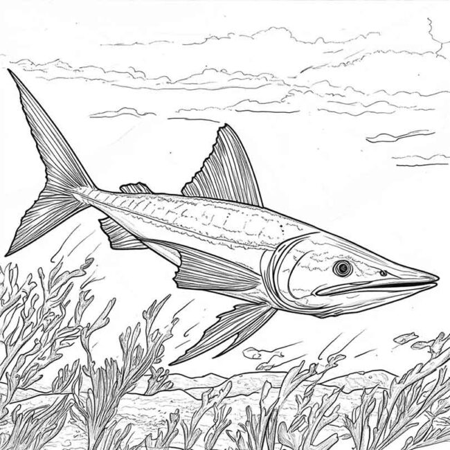 peixe espada para colorir 5
