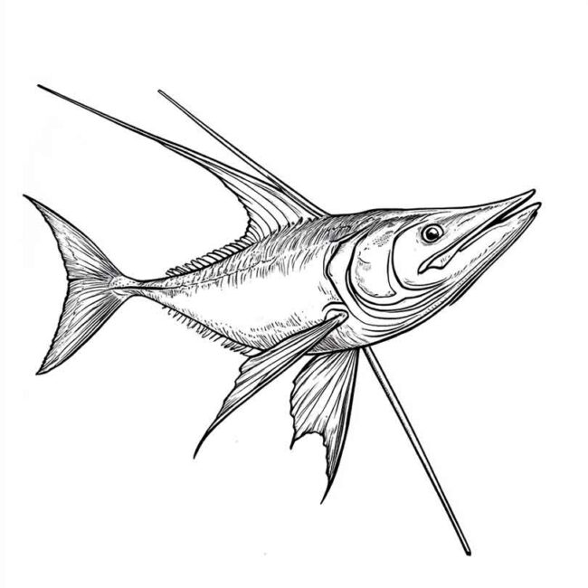 peixe espada para colorir 45