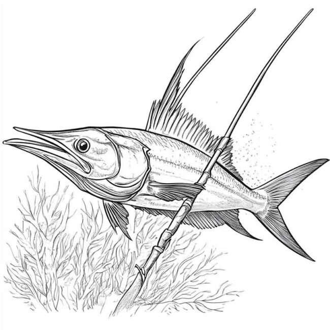 peixe espada para colorir 18