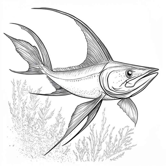 peixe espada para colorir 16