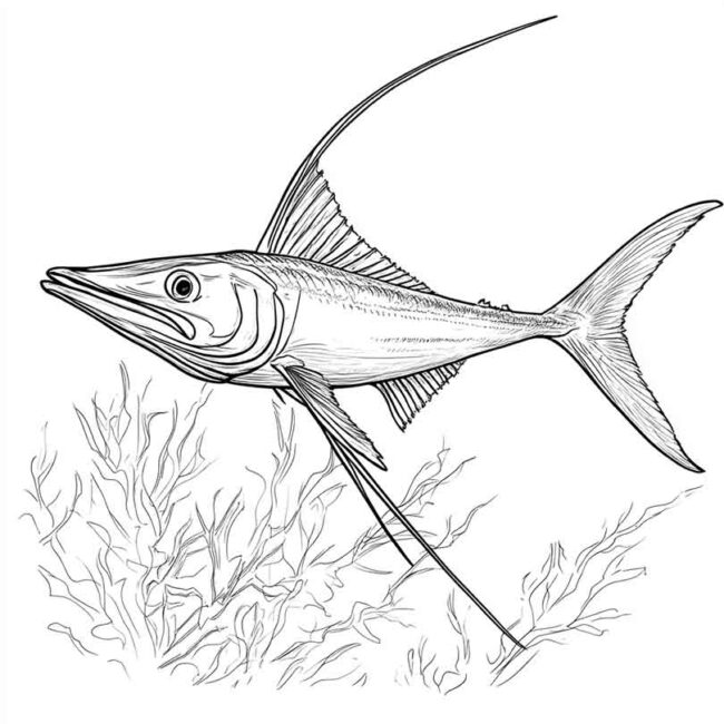 peixe espada para colorir 32