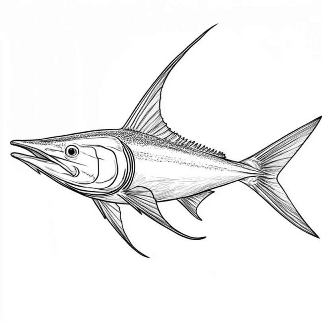 peixe espada para colorir 36