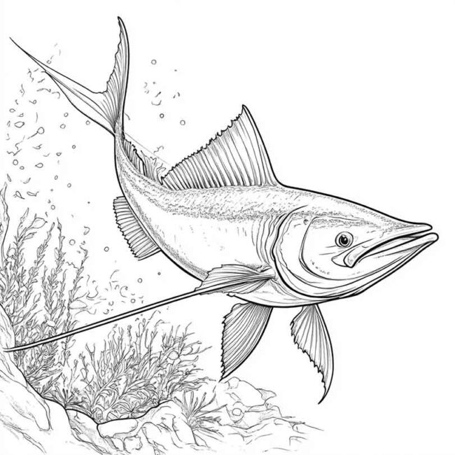 peixe espada para colorir 14