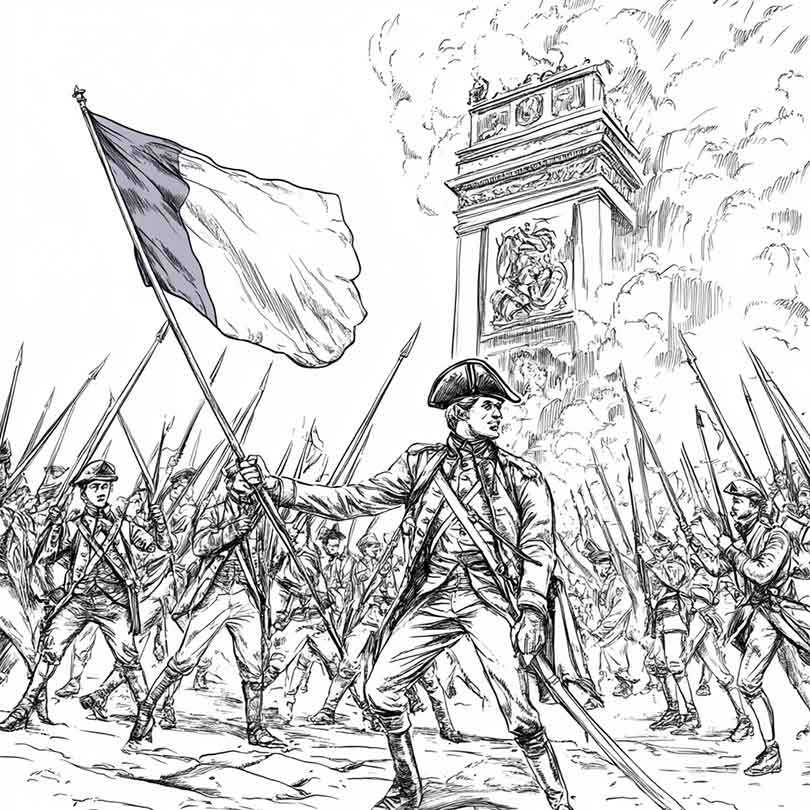 Desenhos de Pintura da Revolução Francesa para Imprimir e Colorir