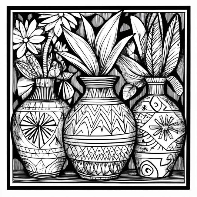 vaso indigena para colorir 9