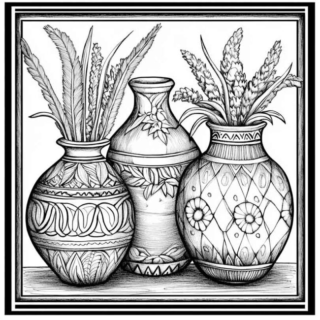 vaso indigena para colorir 7
