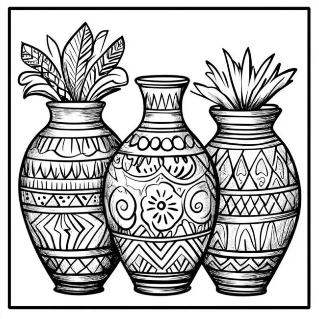 vaso indigena para colorir 29