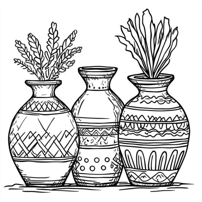 vaso indigena para colorir 40