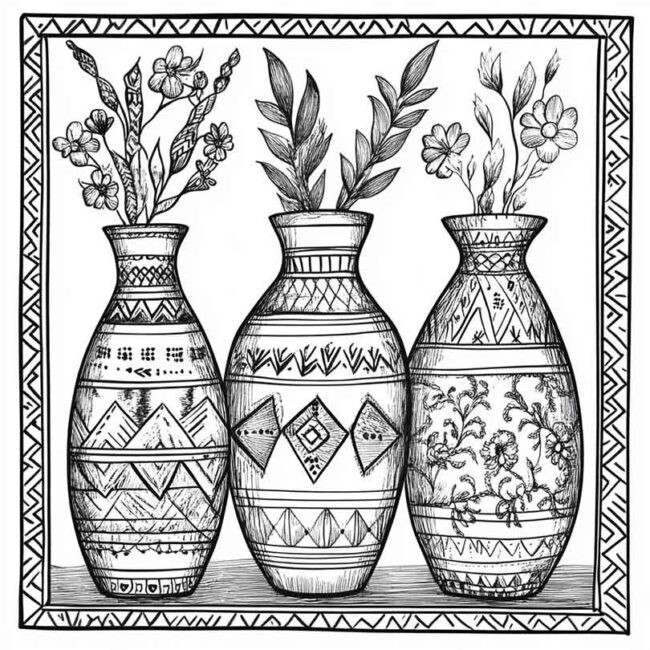 vaso indigena para colorir 6