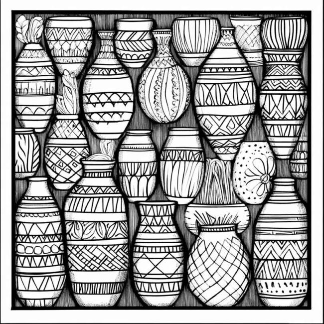 vaso indigena para colorir 4