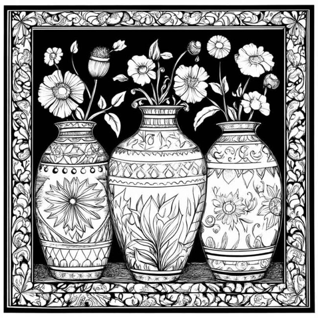 vaso indigena para colorir 5