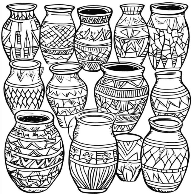 vaso indigena para colorir 19