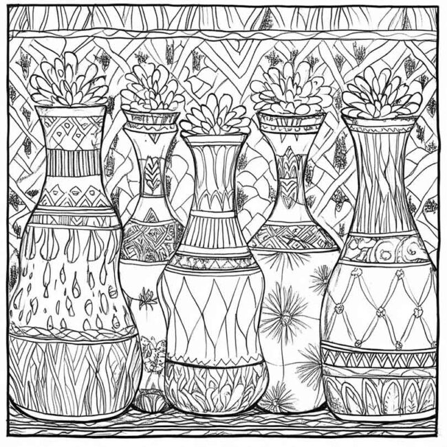 vaso indigena para colorir 2